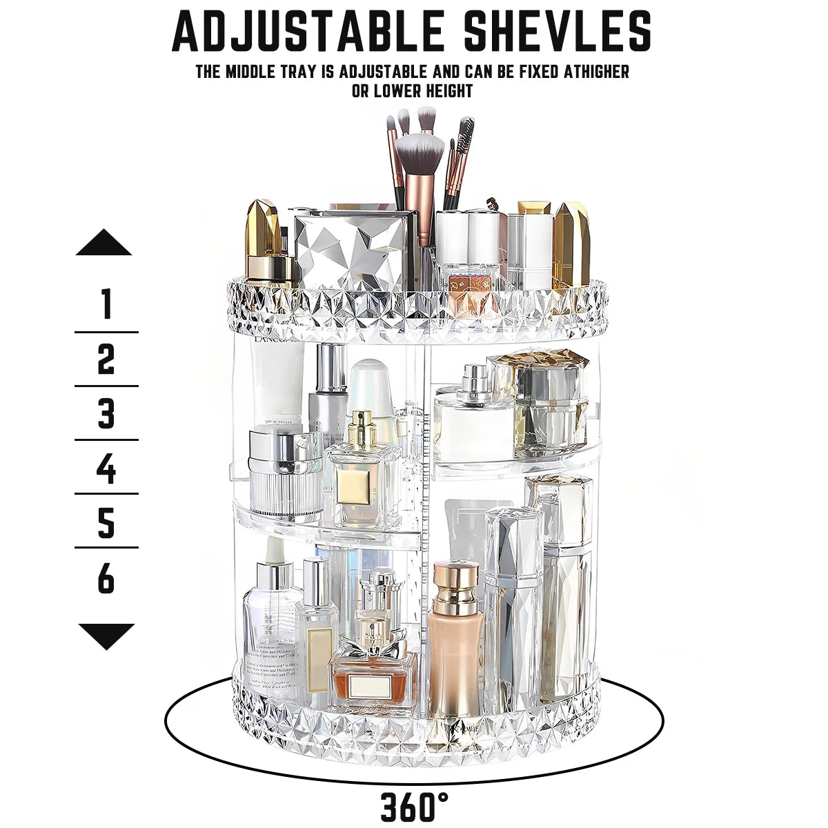 360° Rotating Makeup Organizer